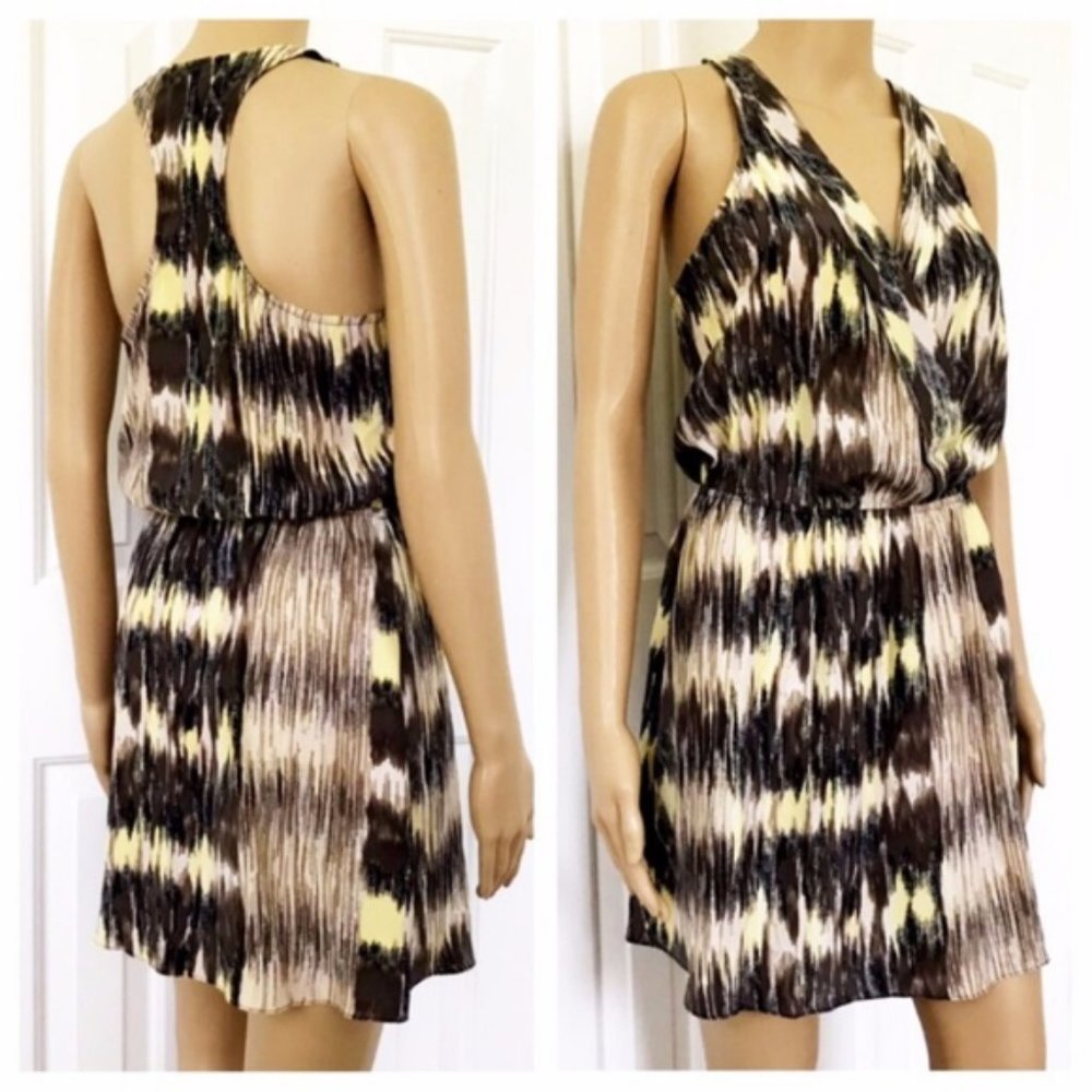 Parker 100% silk V-neck elasticated Waist dress XS